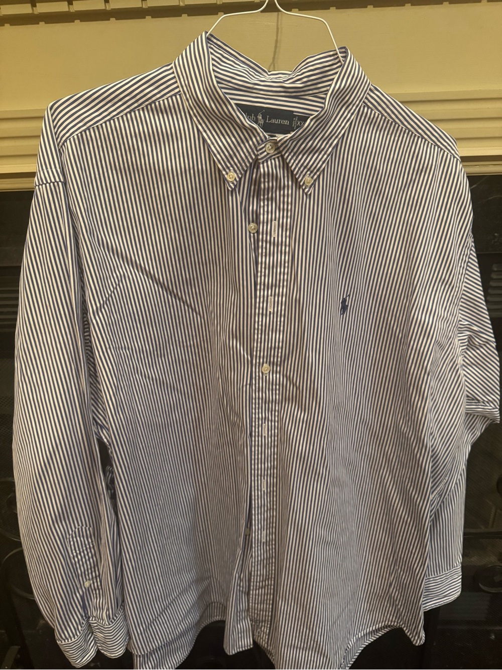 Polo by Ralph Lauren Navy and White Striped Button-Down Shirt